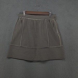 Madewell Skirt‎ Womens 4 Black White Striped Patterned Geometric Mini Skirt
